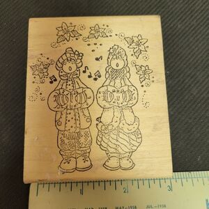 Christmas Caroling Mary Ellen Gould 1995 Rubber Stamp Affair Carolers #009